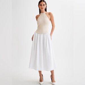 Meshki Katie Knit And Linen Midi Dress